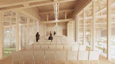 Artist impression van auditorium in Museumpark VONK.